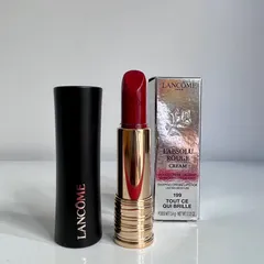Son Lancôme 199 Tout Ce Qui Brille L'Absolu Rouge Cream - Son Môi Màu Đỏ Cam Chất Nhung, Dưỡng Ẩm, Fullsize Fullbox