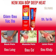 Kem Xoa Bóp Giảm Đau DEEP HEAT 140g - Giảm Nhức Mỏi Cơ Khớp, Hàng Úc Chính Hãng, Hiệu Quả Nhanh Chóng