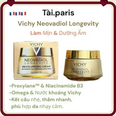Kem Dưỡng Vichy Neovadiol Longevity 50ml – Dưỡng Ẩm, Làm Mịn Da Cho Phụ Nữ Trưởng Thành - Ngừa Lão Hóa, Đàn Hồi, Thích Hợp Da Nhạy Cảm