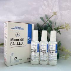 Xịt mọc tóc Minoxidil 5% BAILLEUL - Giảm rụng tóc, kích thích mọc tóc hiệu quả cho nam và nữ - Best Seller Pháp