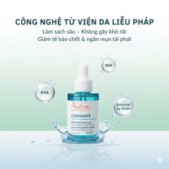(sale date 5/27)Tinh Chất Dưỡng Da Avene Cleanance AHA Exfoliating Serum 30ml - Tẩy Tế Bào Chết Dành Cho Da Nhạy Cảm, Giảm Khuyết Điểm, Làm Mịn và Sáng Da