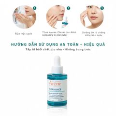 (sale date 5/27)Tinh Chất Dưỡng Da Avene Cleanance AHA Exfoliating Serum 30ml - Tẩy Tế Bào Chết Dành Cho Da Nhạy Cảm, Giảm Khuyết Điểm, Làm Mịn và Sáng Da