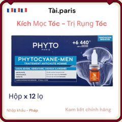 Serum Mọc Tóc Nam Phyto Phytocyane - Ngăn Rụng Tóc, Kích Thích Tăng Mật Độ Tóc, Hộp 12 Ống 7.5ml, Dưỡng Tóc Chắc Khỏe
