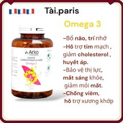 Viên Uống Dầu Cá Arkopharma Omega 3 - Bổ Não, Hỗ Trợ Tim Mạch và Bảo Vệ Mắt - 180 Viên