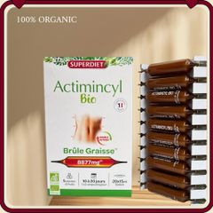 Nước Uống Giảm Mỡ Superdiet Actimincyl Bio – Detox cơ thể, Đốt mỡ, Săn chắc vòng eo – Hộp 20 ống hữu cơ từ Pháp