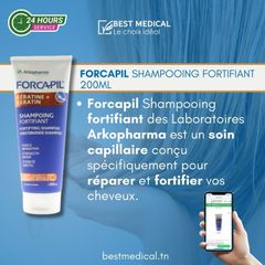 Dầu Gội Phục Hồi Tóc Khô Xơ Arkopharma Forcapil Fortifiant 200ml - Tăng Cường Sức Kháng Cho Tóc Yếu, Giảm Gãy Rụng