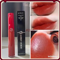 Son Kem Giorgio Armani Lip Maestro 205 Flamma Đỏ Gạch - Son Môi Nhung Lì Cao Cấp, Màu Đỏ Gạch Sang Trọng, Dễ Tán, Ẩm Mượt