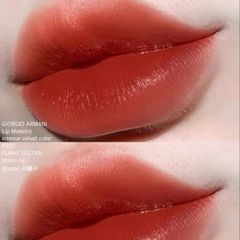 Son Kem Giorgio Armani Lip Maestro 205 Flamma Đỏ Gạch - Son Môi Nhung Lì Cao Cấp, Màu Đỏ Gạch Sang Trọng, Dễ Tán, Ẩm Mượt
