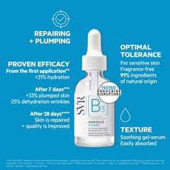 Tinh Chất Phục Hồi SVR Ampoule B3 Hydra 30ml - Cấp Nước, Làm Dịu Da Nhạy Cảm, Da Khỏe Mạnh Sau 7 Ngày Sử Dụng