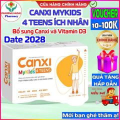 Canxi Mykids 4 TEENS - Thực phẩm bổ sung Canxi và Vitamin D3 cho trẻ em, hỗ trợ phát triển chiều cao và xương chắc khỏe - Hộp 30 viên