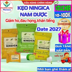 Kẹo Ningica giảm ho, đau họng, khản tiếng - Thảo dược tự nhiên, thơm miệng, gói 10 viên của Nam Dược