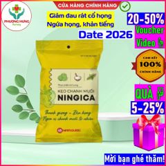 Kẹo Ningica giảm ho, đau họng, khản tiếng - Thảo dược tự nhiên, thơm miệng, gói 10 viên của Nam Dược