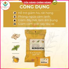 Kẹo Ningica giảm ho, đau họng, khản tiếng - Thảo dược tự nhiên, thơm miệng, gói 10 viên của Nam Dược