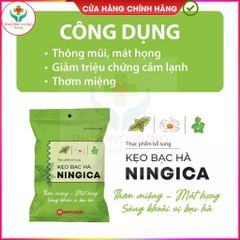 Kẹo Ningica giảm ho, đau họng, khản tiếng - Thảo dược tự nhiên, thơm miệng, gói 10 viên của Nam Dược