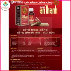 Siro Cao An Thanh - Hỗ trợ bổ phế, giảm ho, tiêu đờm, đau họng cho trẻ em và người lớn - Lọ 100ml
