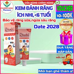 Kem Đánh Răng Thảo Dược Ích Nhi 50g - Bảo Vệ Răng Sữa, Ngừa Sâu Răng Cho Bé Dưới 6 Tuổi, An Toàn Cho Trẻ Em