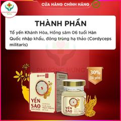 Set 6 Lọ Yến Sào Nam Dược Chưng Hồng Sâm & Đông Trùng Hạ Thảo - Bồi Bổ Sức Khỏe, Tăng Cường Đề Kháng 70ml