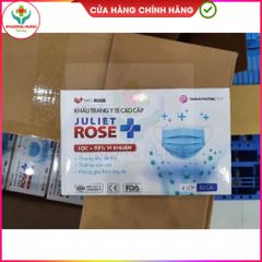 Khẩu Trang Y Tế Kháng Khuẩn 4 Lớp Juliet Rose - Bảo Vệ Đường Hô Hấp, Lọc Vi Khuẩn Trên 99% - Hộp 50 Cái Chính Hãng