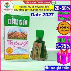 Dầu Gió Trường Sơn Hỗ trợ giảm ho, sổ mũi, nhức đầu, buồn nôn, đau bụng - Lọ 2,5ml