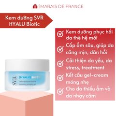 Kem Dưỡng SVR Hyalu Biotic 50ml - Cấp Ẩm, Phục Hồi Da Nhạy Cảm với Hyaluronic Acid & Probiotics - Dược Mỹ Phẩm Pháp