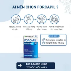 Viên Uống Arkopharma Forcapil Fortifiant 60 viên - Bổ Sung Dinh Dưỡng Tóc và Móng, Giảm Gãy Rụng, Tăng Cường Sức Khỏe Tóc