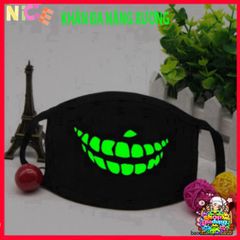 Khẩu Trang Dạ Quang Anime Skull - Bảo Vệ và Thời Trang Cho Halloween, Tiệc Tùng, Cosplay - Cotton Mềm Mại, Kích Thước 11x16.5 cm