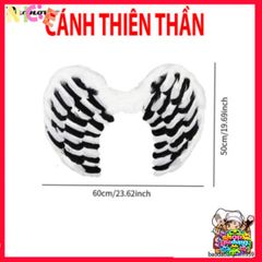 Cánh Thiên Thần Cosplay Halloween - Lông Ngỗng Đen Sang Trọng 60cm, Phụ Kiện Hóa Trang Độc Đáo cho Tiệc Tùng và Lễ Hội