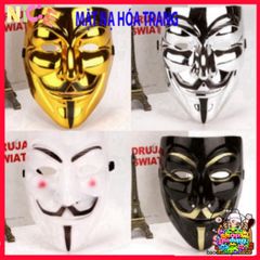 Mặt Nạ Hacker Anonymous Độc Đáo - Phụ Kiện Cosplay Siêu Ngầu, Màu Vàng, Bạc, Đen, Trắng Cho Người Yêu Công Nghệ