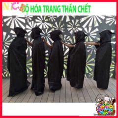 Bộ Trang Phục Thần Chết Halloween Nam Nữ - Y Phục Độc Đáo Kèm Mặt Nạ và Găng Tay, Phong Cách ấn Tượng Cho Tiệc Hóa Trang