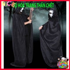 Bộ Trang Phục Thần Chết Halloween Nam Nữ - Y Phục Độc Đáo Kèm Mặt Nạ và Găng Tay, Phong Cách ấn Tượng Cho Tiệc Hóa Trang