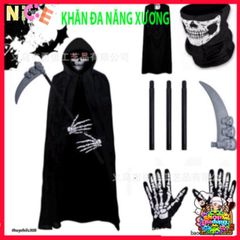 Khẩu Trang Đầu Lâu Xương - Khăn Đa Năng Vải Lanh Thoáng Mát 50cm Cho Phượt, Leo Núi, Thể Thao, Quà Tặng Cá Tính