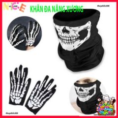 Khẩu Trang Đầu Lâu Xương - Khăn Đa Năng Vải Lanh Thoáng Mát 50cm Cho Phượt, Leo Núi, Thể Thao, Quà Tặng Cá Tính