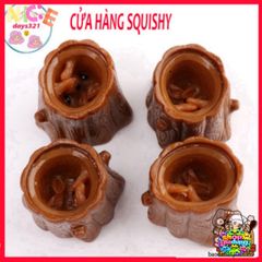 SÓC NÂU TRỐN TRONG GỐC CÂY Squishy Mochi - Đồ Chơi Thư Giãn Dễ Thương, Giải Tỏa Stress, Món Quà Tuyệt Vời Cho Trẻ Em Và Người Lớn