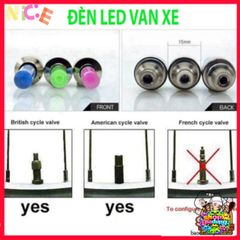 Đèn LED Neon Gắn Nắp Van Bánh Xe Đạp, Xe Máy, Ô Tô - Phụ Kiện Phát Sáng Độc Đáo, Nổi Bật Khi Di Chuyển