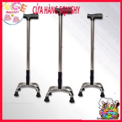 Gậy Batoong 4 Chân INOX - Hỗ Trợ Di Chuyển An Toàn Cho Người Già và Người Khuyết Tật - Chống Trơn Trượt, Thiết Kế Siêu Bền
