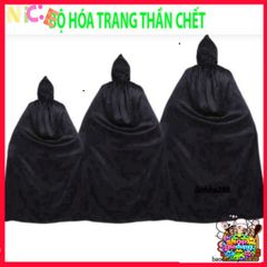 Bộ Trang Phục Thần Chết Halloween Cao Cấp Cho Nam Nữ - Áo Quần Ma Quái Kèm Mặt Nạ Huyền Bí và Găng Tay ấn Tượng