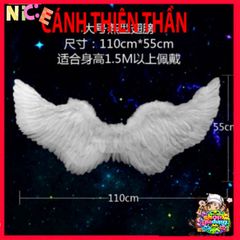 Bộ Cánh Thiên Thần Trắng Xinh Đẹp Cho Bé - Phụ Kiện Hóa Trang Halloween, Kèm Đuôi Lấp Lánh và Gậy Ma Thuật