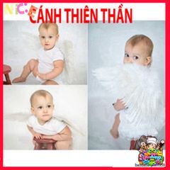 Bộ Cánh Thiên Thần Trắng Xinh Đẹp Cho Bé - Phụ Kiện Hóa Trang Halloween, Kèm Đuôi Lấp Lánh và Gậy Ma Thuật