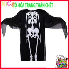 Bộ trang phục Halloween Áo Xương, Găng Tay & Mặt Nạ Thần Chết cho Tiệc Hóa Trang - Thể hiện Phong Cách Ma Quái Ấn Tượng