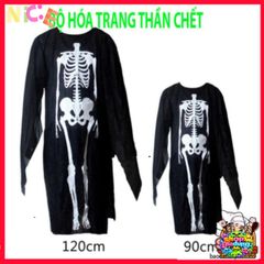 Bộ trang phục Halloween Áo Xương, Găng Tay & Mặt Nạ Thần Chết cho Tiệc Hóa Trang - Thể hiện Phong Cách Ma Quái Ấn Tượng