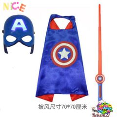 Bộ Trang Phục Siêu Nhân Captain America - Áo Choàng, Mặt Nạ LED, Khiên Phát Sáng và Gậy Âm Thanh - Đồ Hóa Trang Đầy Sáng Tạo Cho Trẻ Em