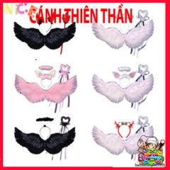 Bộ Cánh Thiên Thần Cosplay Cho Bé - Bộ Trang Phục Hóa Trang Dễ Điều Chỉnh Với Đũa Phép Và Băng Đô Cho Halloween và Tiệc Hóa Trang