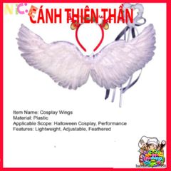 Bộ Cánh Thiên Thần Cosplay Cho Bé - Bộ Trang Phục Hóa Trang Dễ Điều Chỉnh Với Đũa Phép Và Băng Đô Cho Halloween và Tiệc Hóa Trang