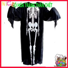 Bộ đồ hóa trang thần chết Halloween - Áo xương đầu lâu ma quái và mặt nạ độc đáo cho tiệc tùng, chụp ảnh và sự kiện mùa lễ hội