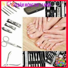Bộ Dụng Cụ Cắt Móng Tay 12 Món Chống Gỉ Cao Cấp - Hộp Da Sang Trọng Cho Gia Đình, Dụng Cụ Làm Đẹp Tại Nhà