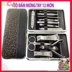 Bộ Dụng Cụ Cắt Móng Tay 12 Món Chống Gỉ Cao Cấp - Hộp Da Sang Trọng Cho Gia Đình, Dụng Cụ Làm Đẹp Tại Nhà