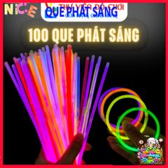 Bộ 100 Que Phát Sáng Dạ Quang Đa Màu Kèm 100 Đầu Nối Tạo Vòng Tay - Trang Trí Bữa Tiệc Sôi Động và Thú Vị