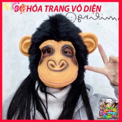 Mặt Nạ Khỉ Đột Đen Halloween - Phụ Kiện Hóa Trang Độc Đáo Cho Những Bận Rộn 12 Tuổi Trở Lên, Thiết Kế 3D Gợi Nhớ Hacker