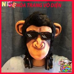 Mặt Nạ Khỉ Đột Đen Halloween - Phụ Kiện Hóa Trang Độc Đáo Cho Những Bận Rộn 12 Tuổi Trở Lên, Thiết Kế 3D Gợi Nhớ Hacker