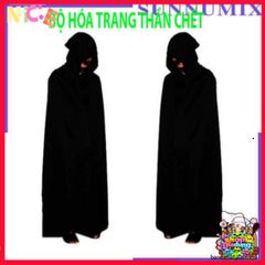 Bộ Trang Phục Halloween Thần Chết 3 Món - Áo Choàng và Găng Tay Xương Độc Đáo cho Tiệc Hóa Trang và Lễ Hội Ma Quái